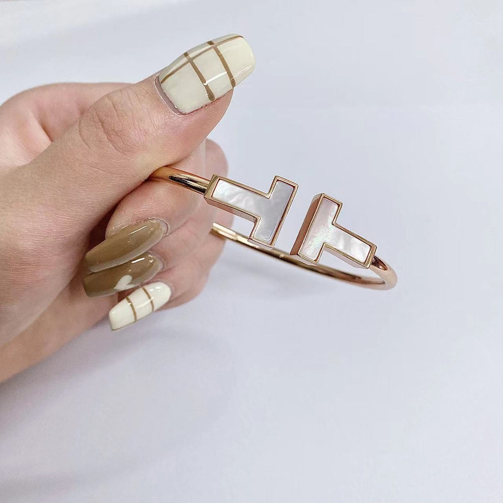 Tiffany T Wide MOP Open Bracelet