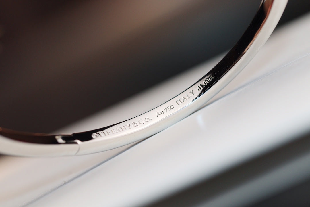 Tiffany Narrow T1 Hinged Bangle Cubic Zirconia Silver