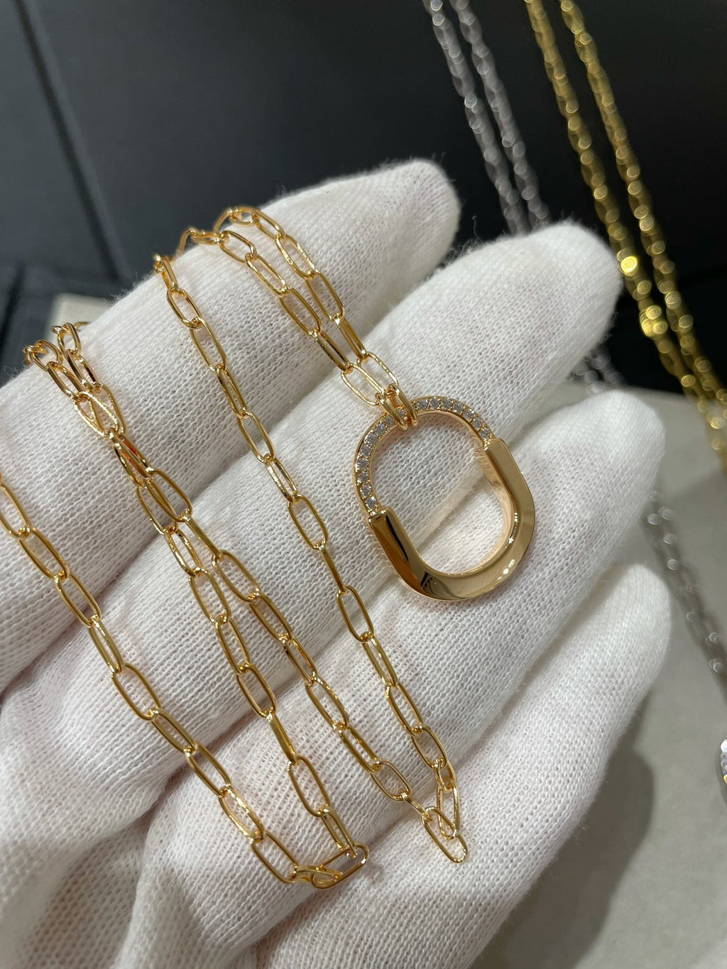 Tiffany Lock Medium Pendant Cubic Zirconia Necklace