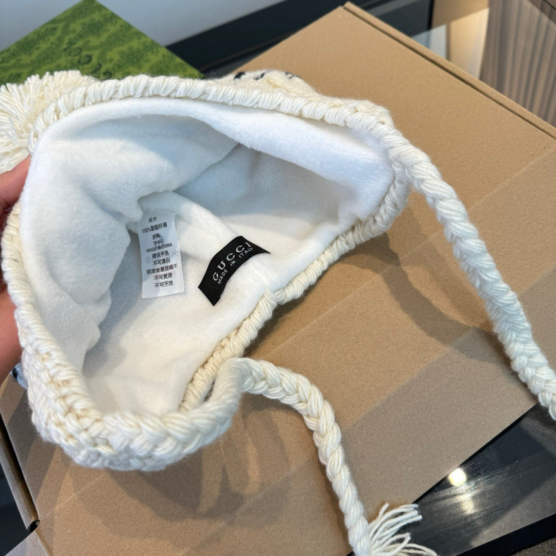 knit trapper beanie