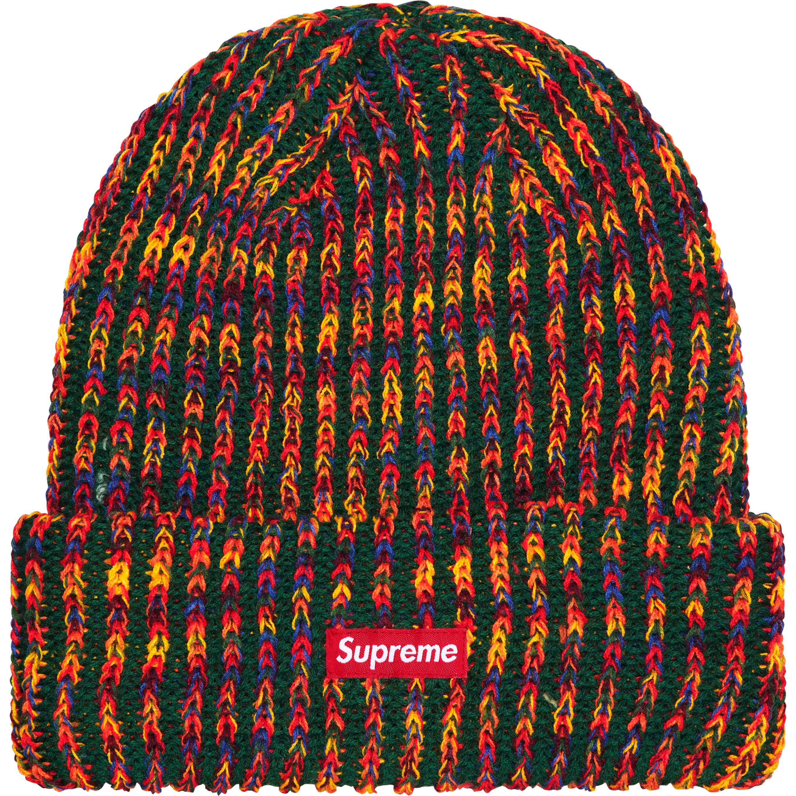 Supreme Rainbow Loose Gauge Beanie Olive