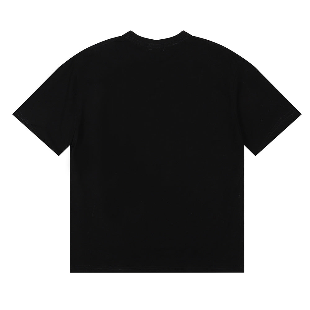 Rhude T-shirts Sunset Beach Pattern Printed Cotton Casual Short Sleeves Men and Women