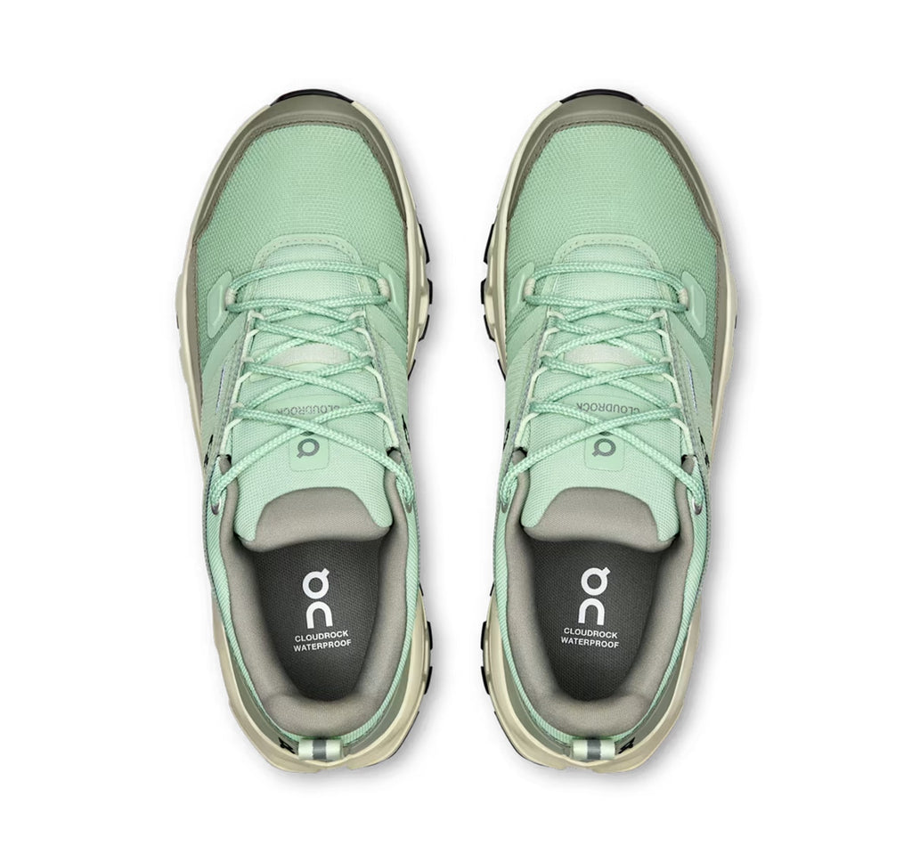 On Women's Cloudrock Low Waterproof Mineral/Aloe Hiking Shoes