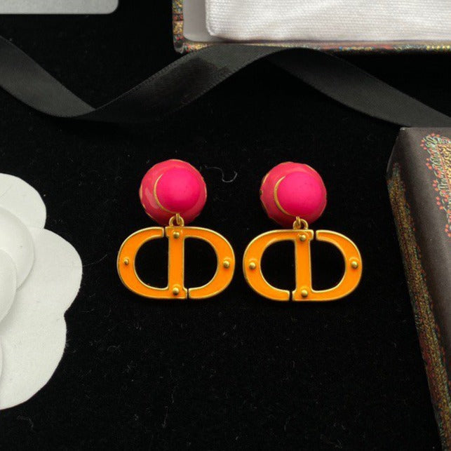 Dior CD Pearl Pink Gold Earrings