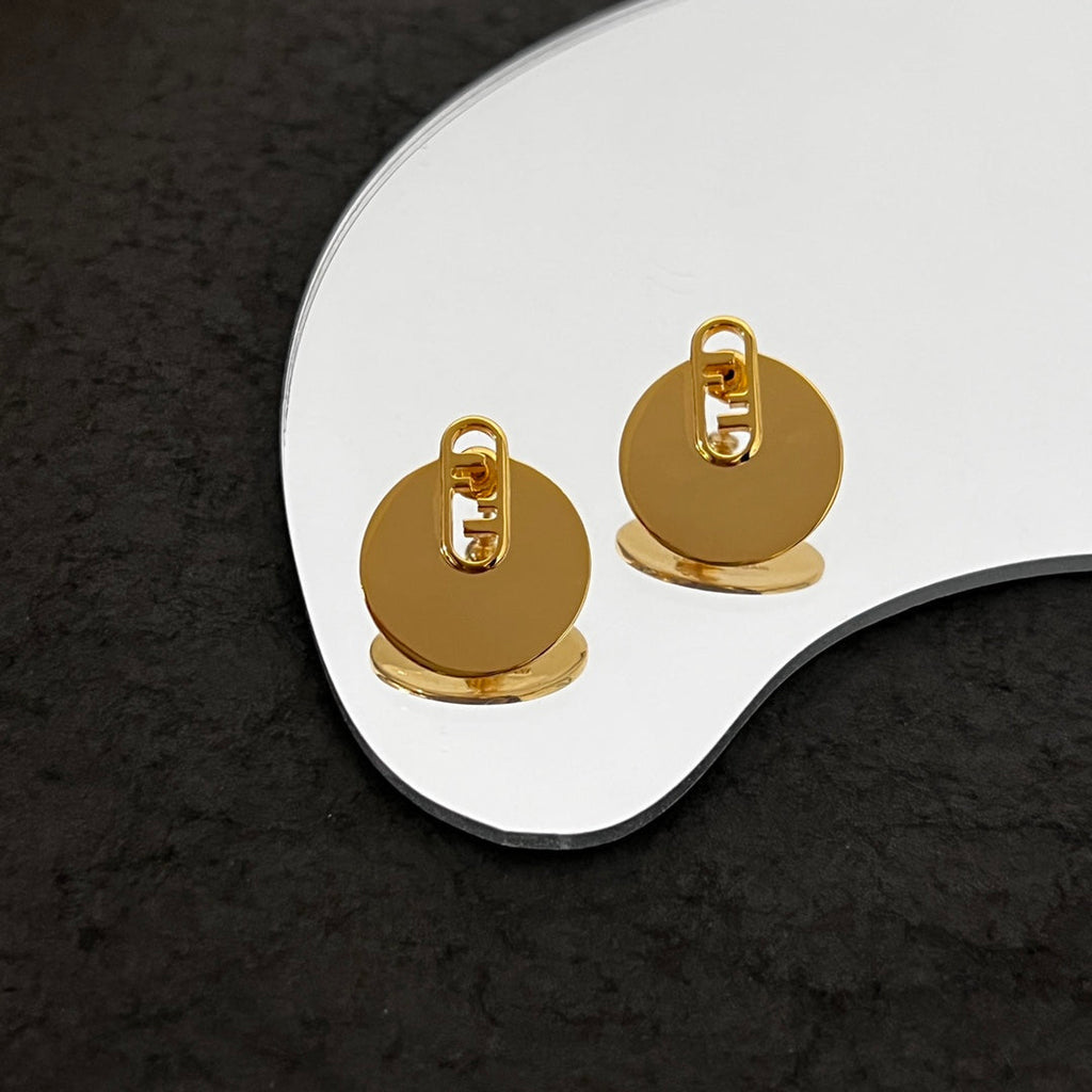 Fendi O’Lock Gold Earrings