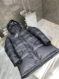 Burberry Navy Hooded Long Puffer Jacket — front
