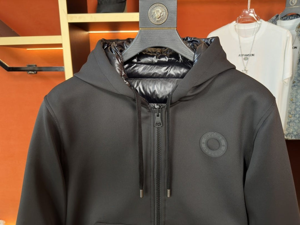 Burberry Reversible Black Hooded Puffer Jacket — detail