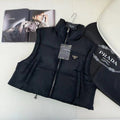 Prada Cropped Quilted Puffer Vest — front