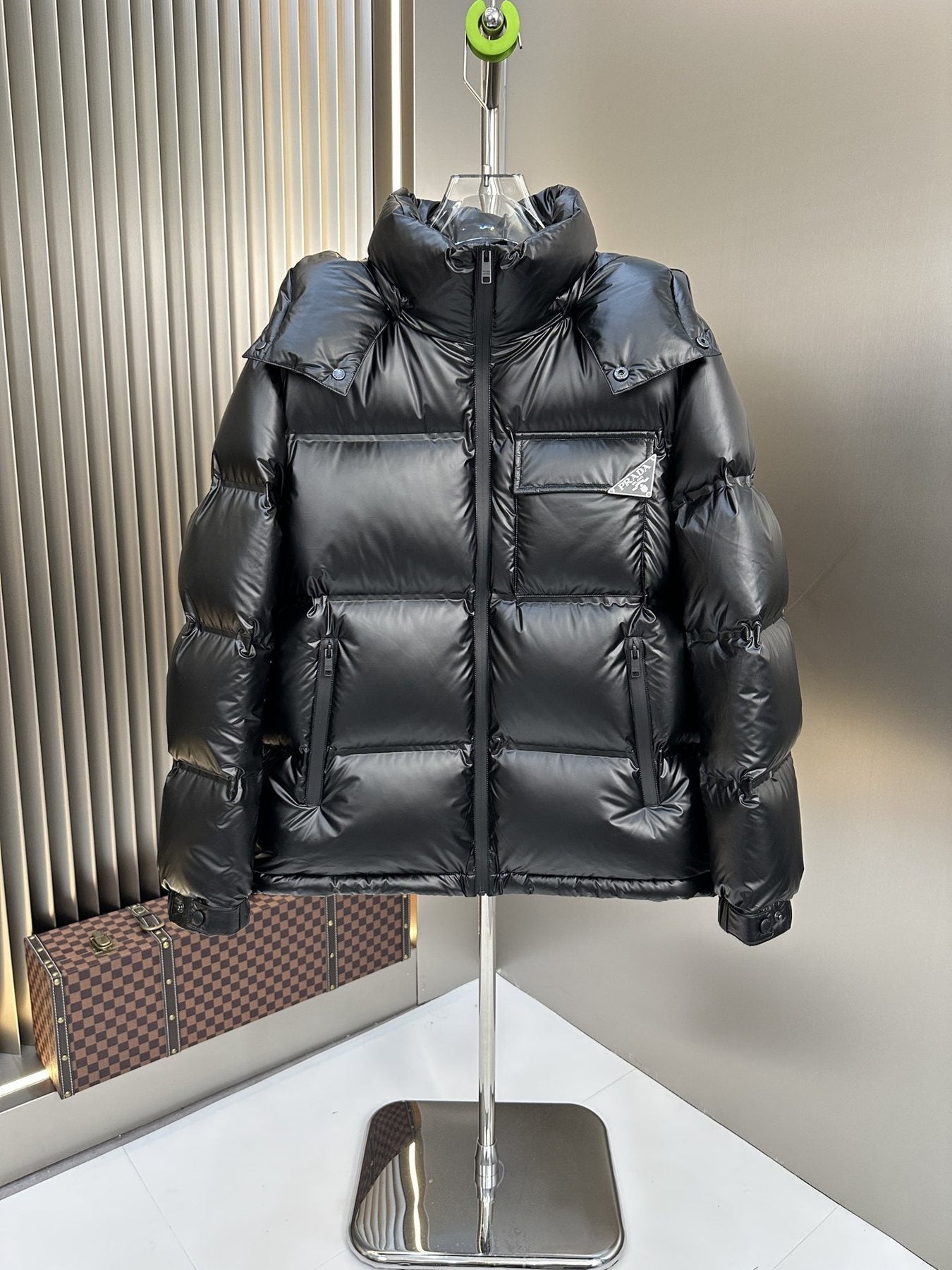 Prada Hooded Quilted Puffer Jacket — front