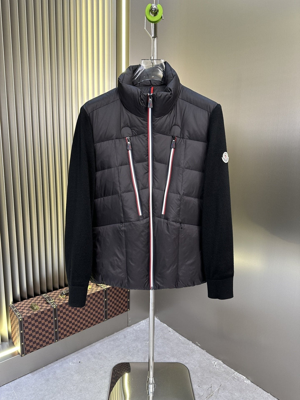 Moncler Black Quilted Hybrid Jacket — hero