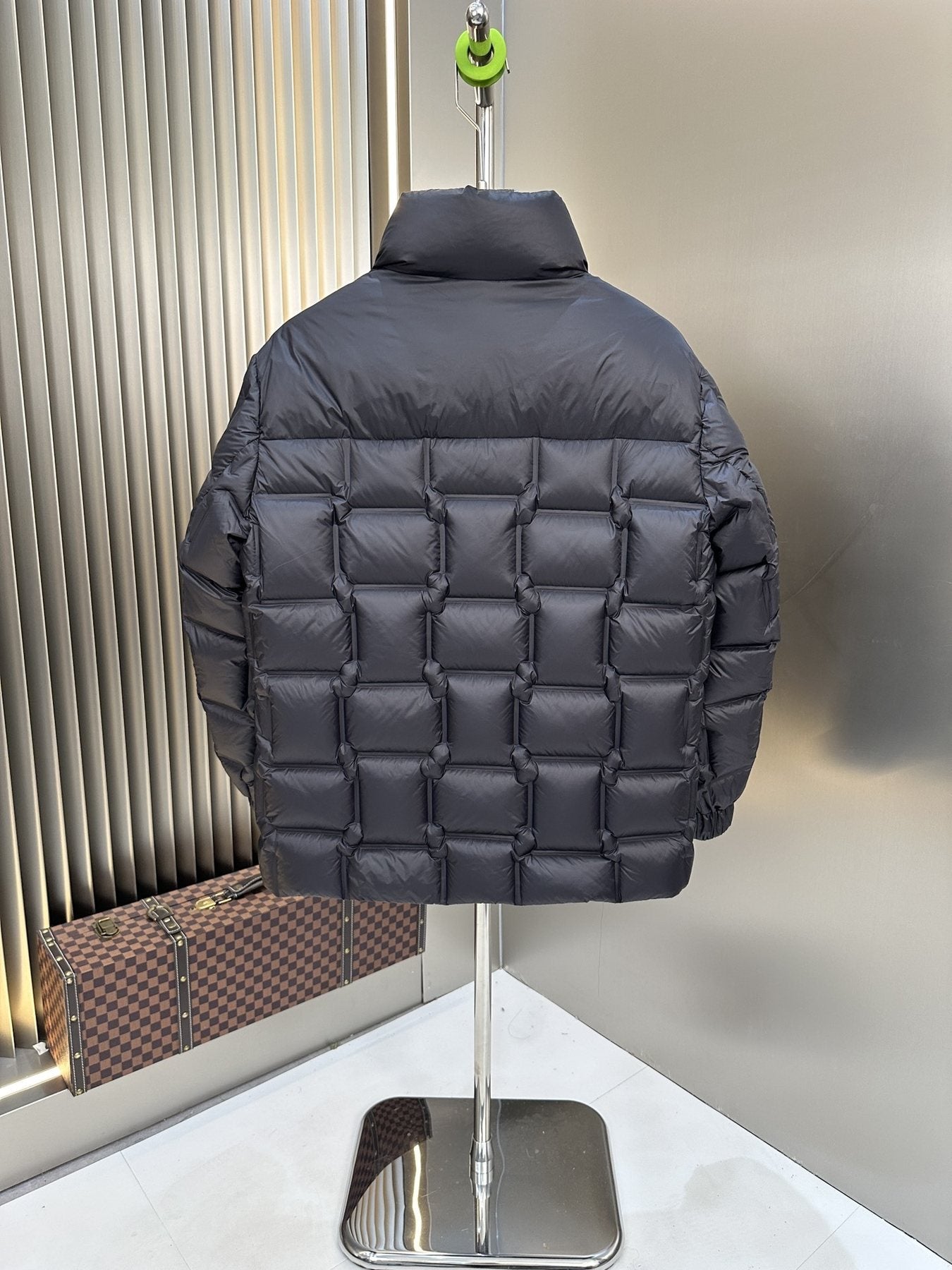Burberry Charcoal Grey Quilted Puffer Jacket — back