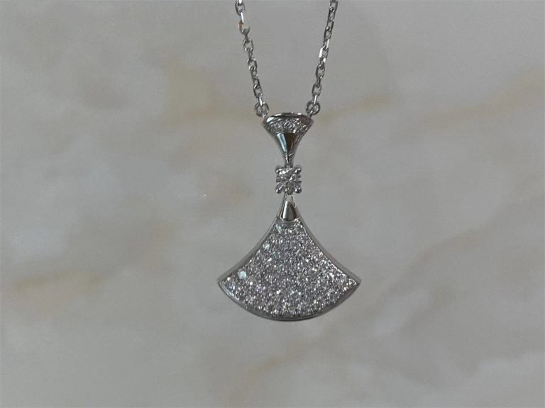 Bvlgari Dream Necklace Silver Full Cubic Zirconia