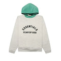 Fear of God Essentials SS24 Nylon Fleece Hoodie Light Heather Grey/Mint Leaf